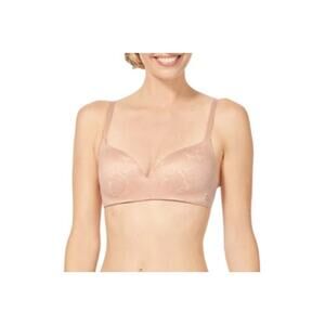 Tommy John Second skin comfort lace lightly lined wireless bra tan nude sz 36D